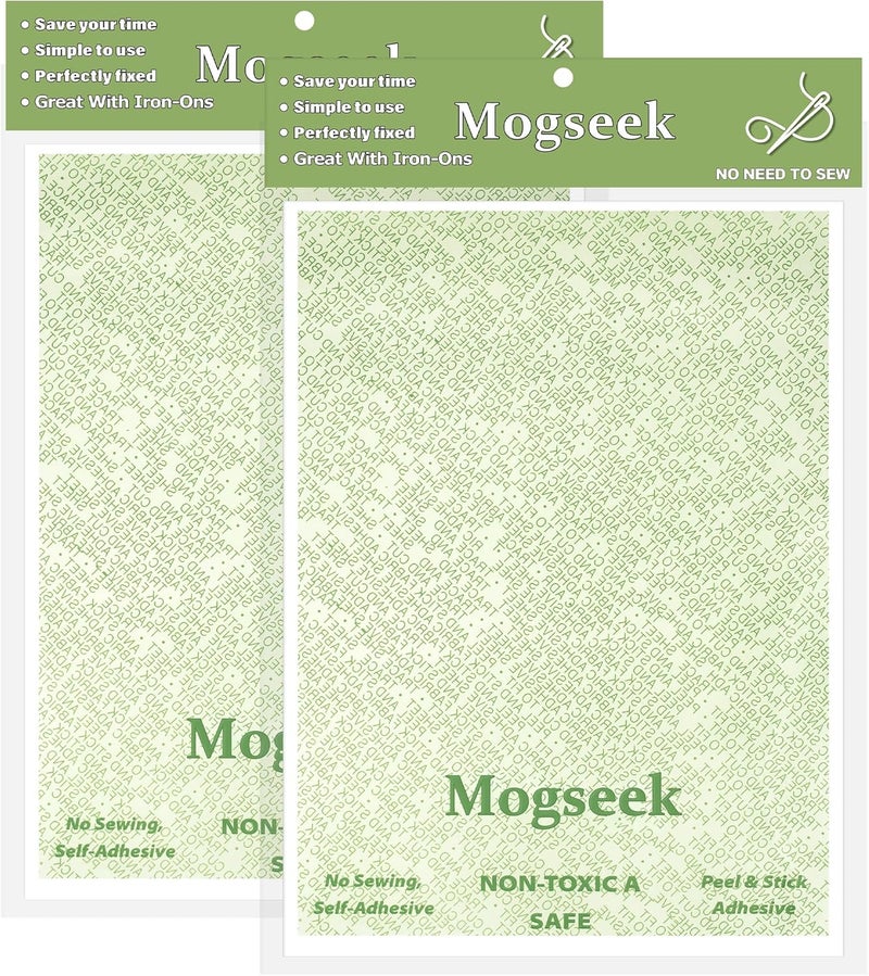 Mogseek Patch Magic Adhesive, 2 Pack Girl Scout Patch Adhesive Washable Double-Sided Glue for Scout Badges, Patches, Fabric, and More, Cut to Fit Freestyle, No Sewing No Ironing - Image 1